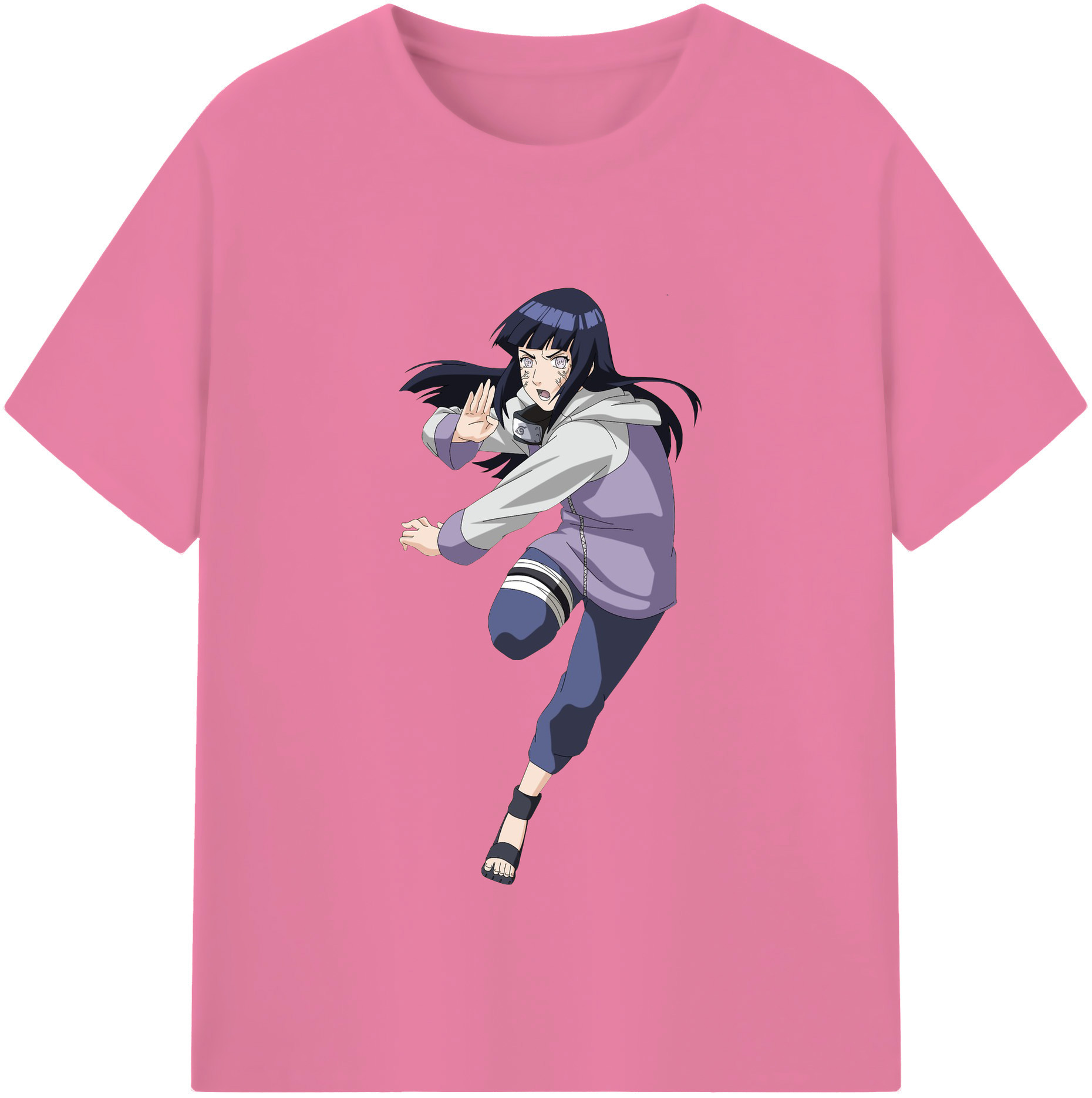 （画像用） NARUTO -ナルト- 日向ヒナタ Hyūga Hinata 綿100％半袖Tシャツ（フロントプリント）